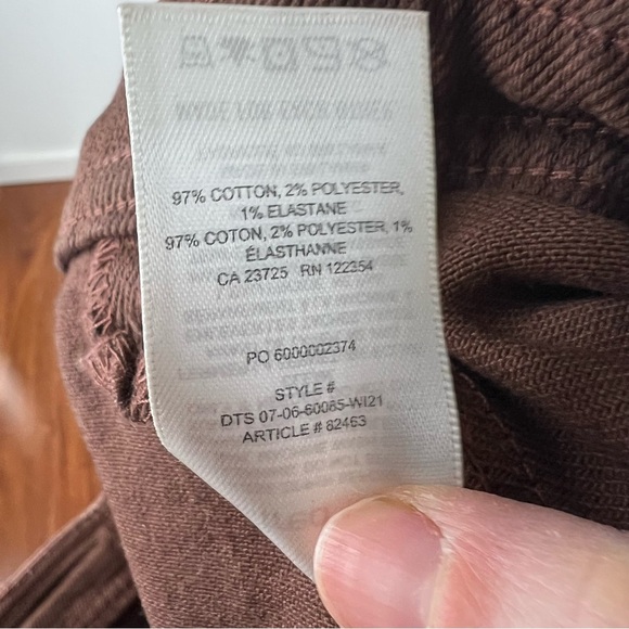 Aritzia Wilfred Free Modern Utility Pant Dark Chocolate Brown High Rise Size 6 - Picture 6 of 6